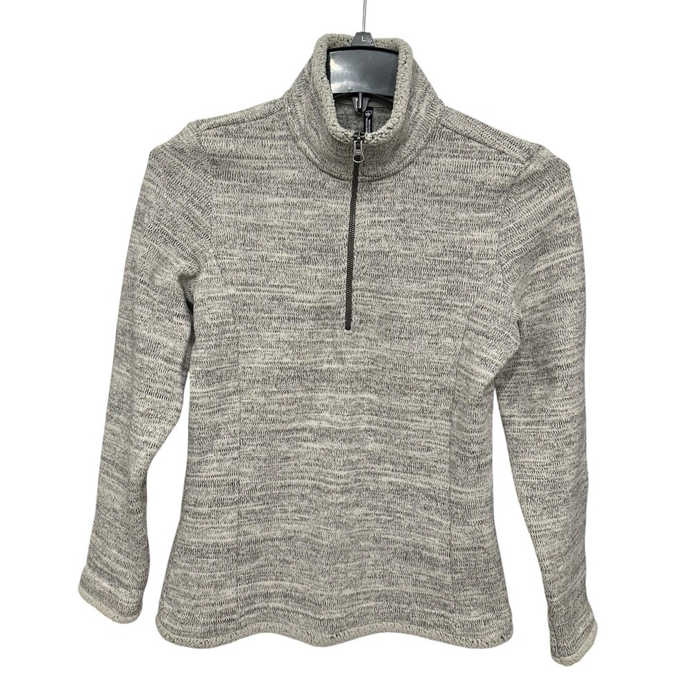 Kuhl Alaska 1/4 Zip Pullover Sweater Women's Size M Gray Faux Shearling Gorpcore